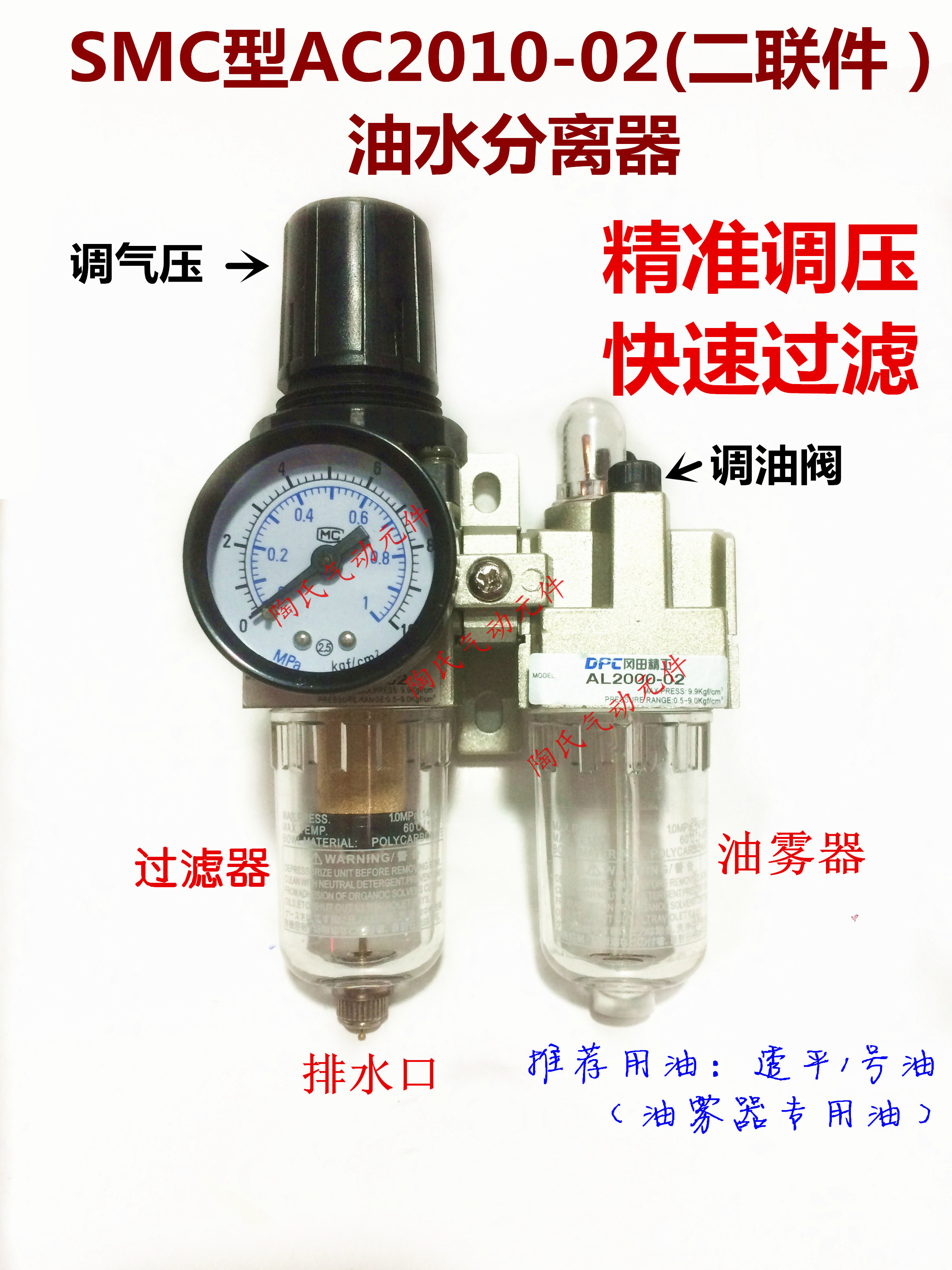 SMC Type A Series Gas Source Processor Two Union pieces AC2010-02