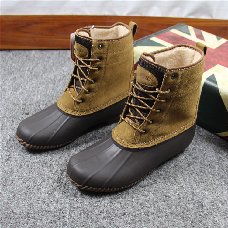 Pure Raw Single High-end Good Goods Men And Women Outdoor Hunting Duck Boots Gush Warm Waterproof Snowy Boots Genuine Leather New Tide Tooling Boots-Taobao
