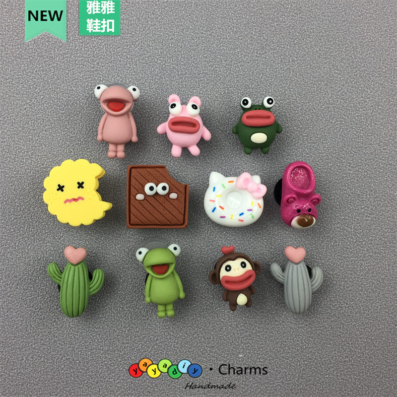 Cute Cartoon Animal Cookie Shoe Charms Compatible with Crocs Clogs and Slippers, DIY Decorative Detachable Shoe Decorations