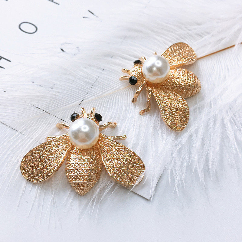 Golden Small Bee Alloy Accessories Inlaid Drilling Animal Trinkets DIY Hair Accessories Mobile Phone Bag of Material Clothing Accessories
