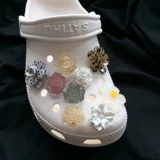 Crocs, туфли, алмаз, стеклянная пряжка для обуви, с драгоценным камнем