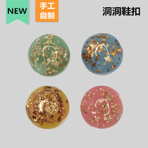 2022 New Dongle Shoes Shoe Buckle Resin Drill Accessories Floral Digy Stained Glass Drill Indel shoe clasp Decorative Little Red Book