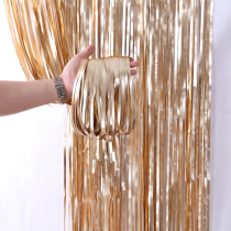 Door curtain birthday stage Bar Festival matte rain party decoration anchor background curtain color silk curtain tassel color strip