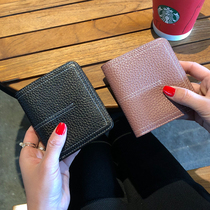 2020 new wallet womens leather horizontal ultra-thin first layer cowhide short tide wallet womens bag youth wallet tide