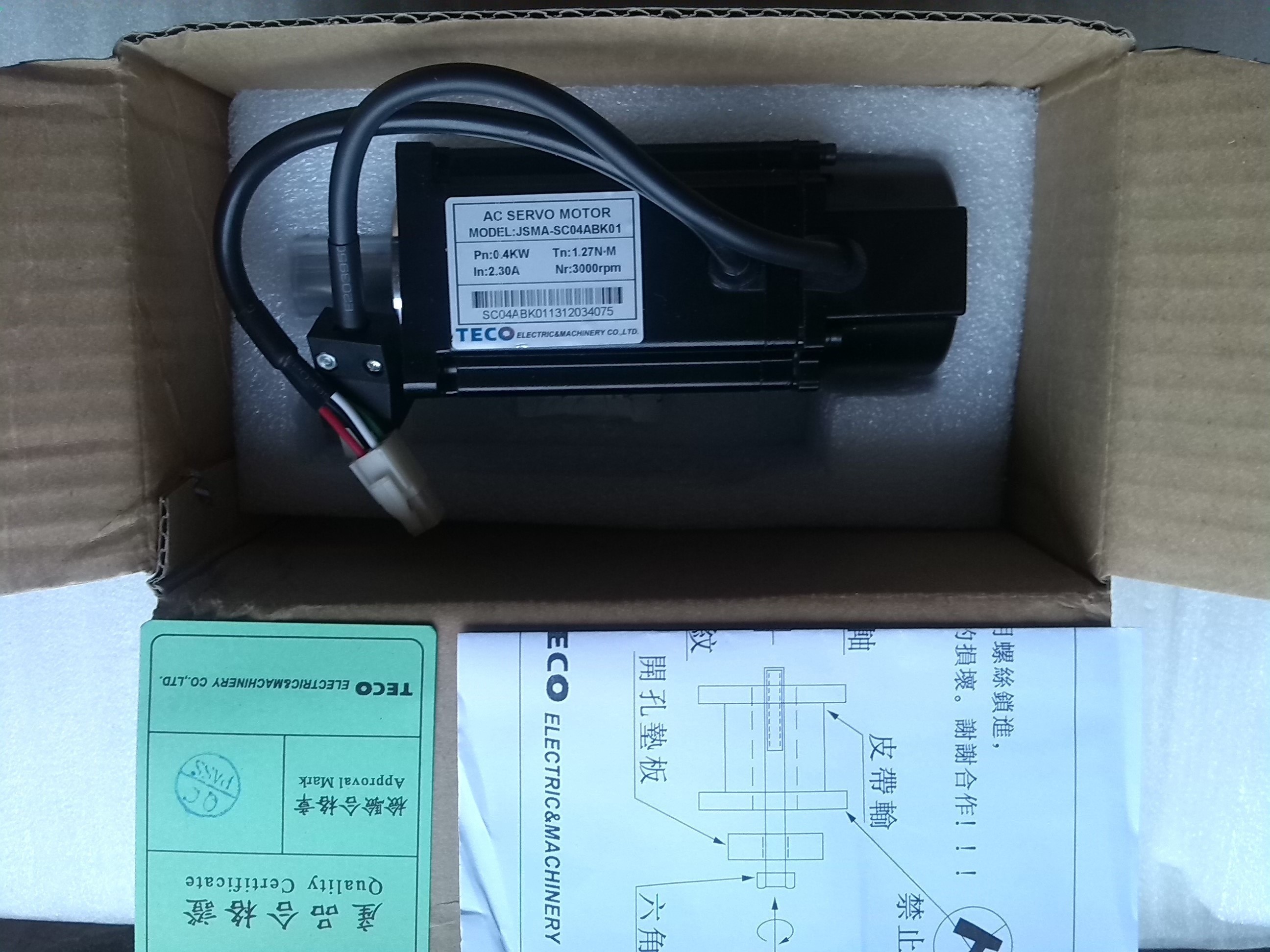 Brand new original Taiwan Eastern Yuan servo motors 400W JSMA-SC04ABK00 01 hostages for one year