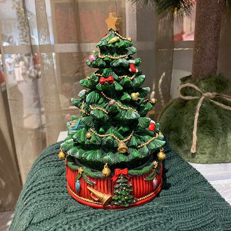 Limited Edition Exported to European Boutique Stores, Synchronized Christmas Tree Rotating Wind-Up Music Box, Christmas Decoration Gift Limited Edition Exported to European Boutique Stores, Synchronized Christmas Tree Rotating Wind-Up Music Box, Christmas Decoration Gift
