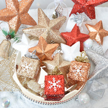 SwanLace Shiny Big Sequin Gold Red Pentagram Stars Christmas Tree Pendant Snowflake Gift Hanging