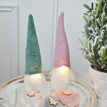 Luminous bright light Magic SwanLace velvet long beard Christmas tree old man decoration shop window hanging ornament swing piece