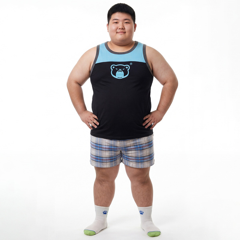 Bear Claw Home Bears4U Designed Thick Cotton Washed Printed Plus-Size Casual Vest for Fat Men and Students Bear Claw Home Bears4U Designed Thick Cotton Washed Printed Plus-Size Casual Vest for Fat Men and Students