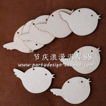Angry birds wood carving cutting lettering LOGO wooden tag creative wooden listing DIY handwritten 50