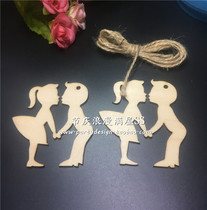 Boys and girls little Angel wooden carving lettering LOGO hanging card wish card wooden elevator