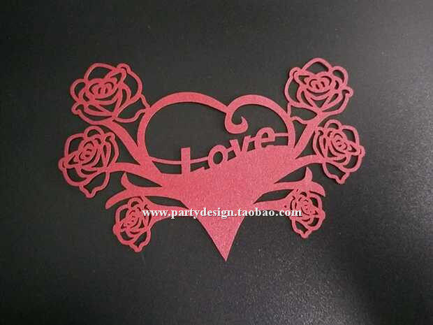 Loving Rose Wine Cups CARD HANGING ACCESSORIES WALL STICKUP BIRTHDAY CAKE DECORATION CARDS WEDDING WEDDINGS SEAT CARD SEAT CARD