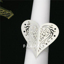 Hollow new heart-shaped towel buckle towel paper ring decoration pink love napkin buckle 24