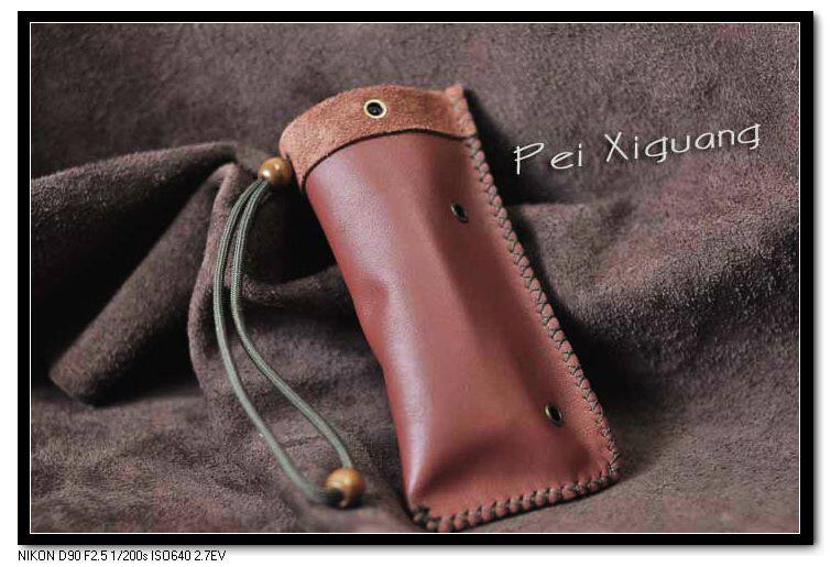 Real leather glasses cover handmade glasses bag glasses case Soft cow leather Near-lens box Old flower glasses cover  