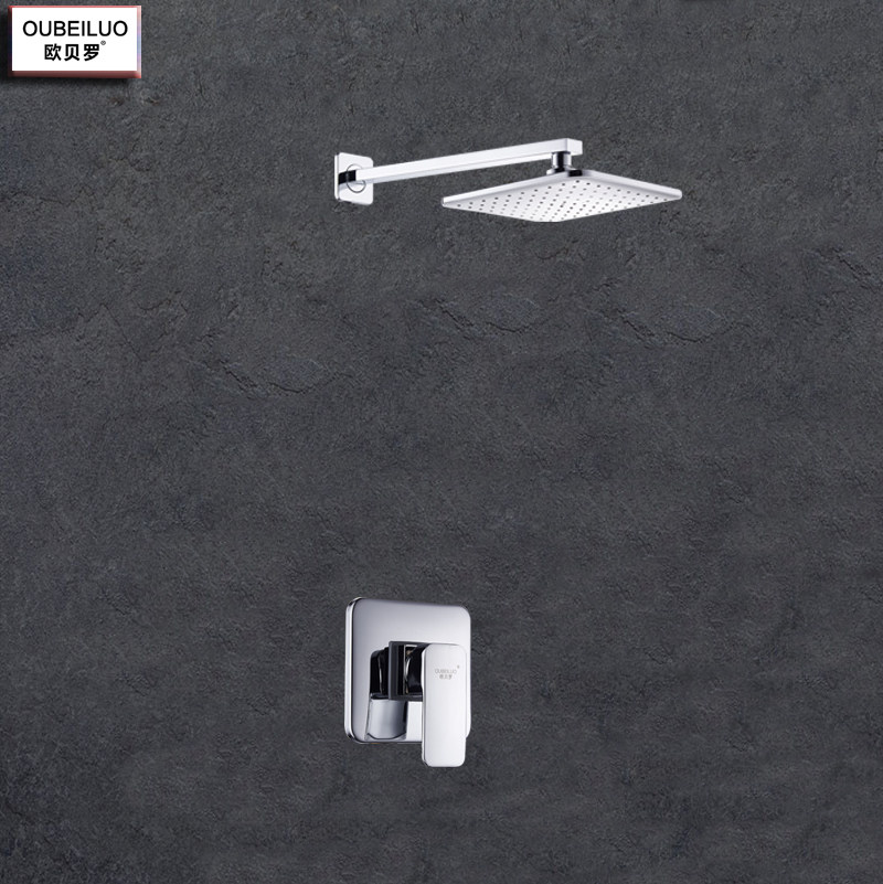 Aubero Concealed embedded box square-in-wall Shower Head Guesthouse with a water mixing valve shower kit