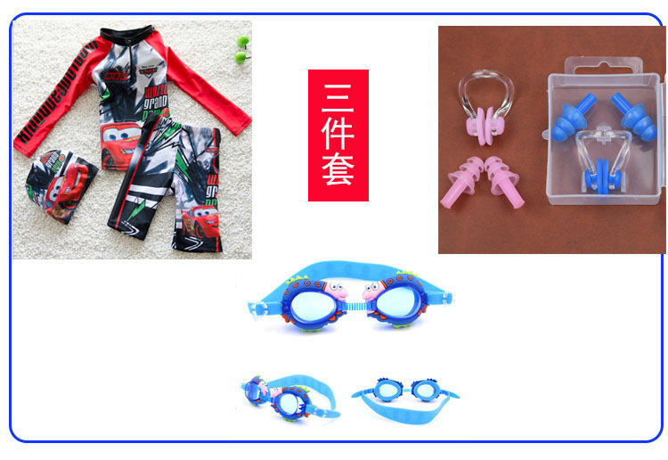 Áo tắm cho trẻ em Xe bé trai McQueen Áo dài tay chống nắng Quần chia cỡ Kích thước bé trai Bộ đồ bơi bé - Bộ đồ bơi của Kid đồ bơi cho bé gái 11 tuổi