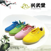 Tai Chi shoes soft cowhide leather beef tendon bottom leather practice shoes Tai Chi shoes men and women Spring Summer pink blue Yellow Green