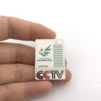 2014 Korea Incheon Asian Games badge CCTV media commemorative badge emblem gift 1911