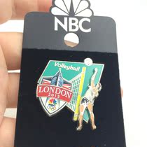 2012 London Olympics badge media NBC medallion volleyball sports three-dimensional design can slide
