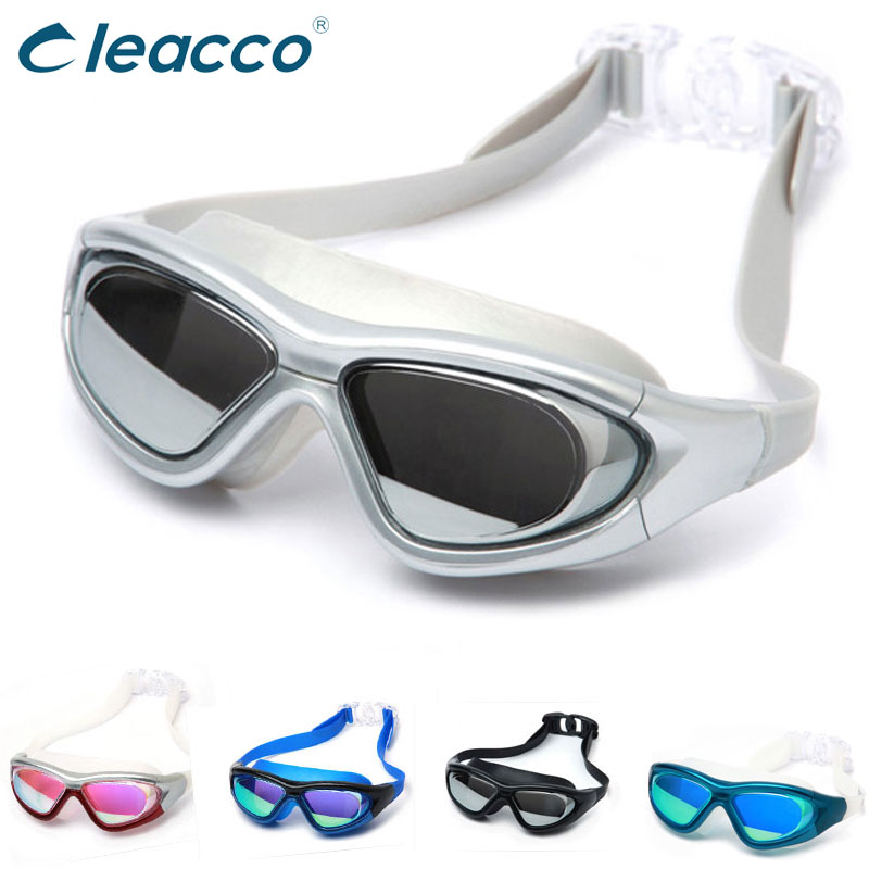Liku MC 910 fashion large frame waterproof anti - fog swimming glasses mask - type electroplated swimming mirror