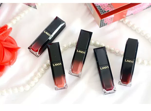 Lancome lip glaze lip honey cắn môi ống đen gương không thấm nước không làm mất màu son dưỡng ẩm nhuộm môi son bóng