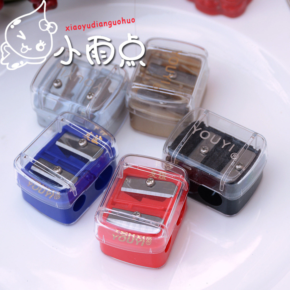 National Goods Double Holes Single Hole Sharpened Pencil Sharpened Pencil Sharpened Pencil Knife Eyebrow Pen Eyepen Multipurpose Tool