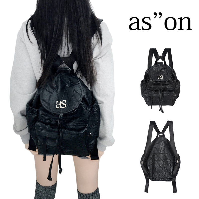 Korean Niche Ason Backpack, Fashionable and Versatile Drawstring Backpack, Commuter Motorcycle Bag, Quilted Large-Capacity School Bag