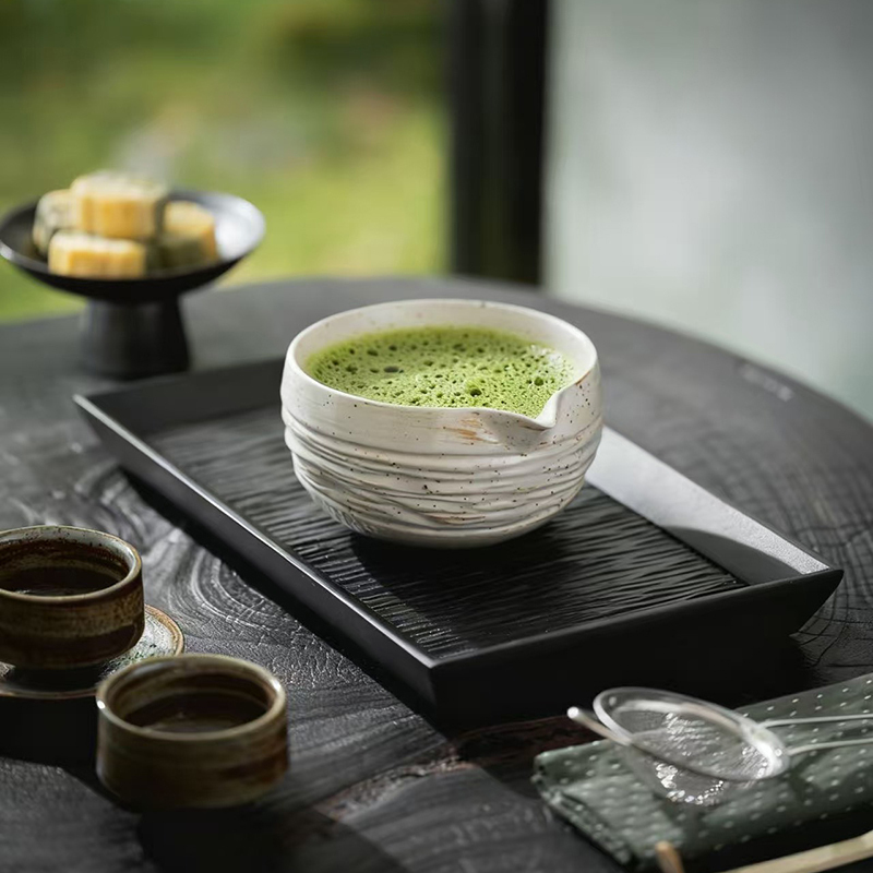 Japanese-Style Rustic Pottery Matcha Bowl with Spout, Ceramic Tea Accessories, Tea Whisk Stand, Song Dynasty Tea Ceremony Tools, Salad Specialty Bowl Japanese-Style Rustic Pottery Matcha Bowl with Spout, Ceramic Tea Accessories, Tea Whisk Stand, Song Dynasty Tea Ceremony Tools, Salad Specialty Bowl