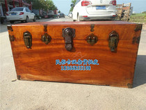 Old folk objects old box camphor box Cultural leather old box old chamber suitcase container
