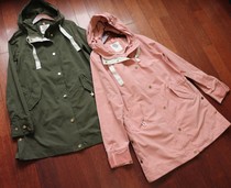 German Army Green Pink Color retractable Loose Rope Loose slim Lianhood Long style Casual Windsuit Jacket