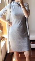 Australian comfortable thin knit high neck sleeveless slim dress with size