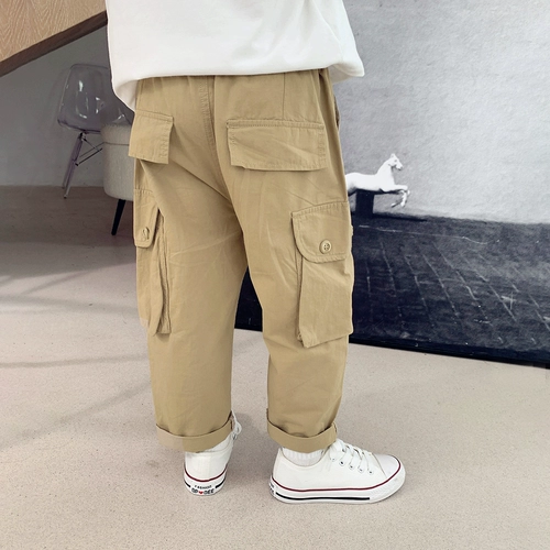 Осенние детские хлопковые весенние штаны для мальчиков, в западном стиле, детская одежда