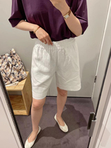 Commute and casual mix of summer matching with tightness in tightness waist breathable linen casual pants