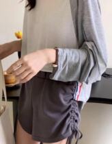 Summer not less sunscreen 2022 Summer Academy Wind three bars loose sunscreen Long sleeves Pumping Rope Shorts