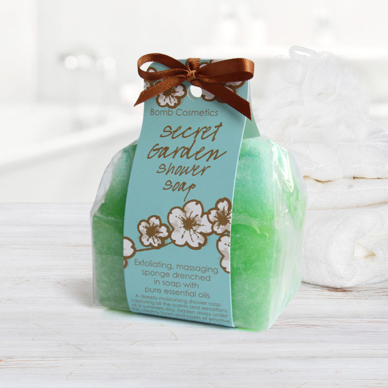 British Bomb cosmetics secret garden massage soap essential oil soap hand soap shower sponge bath soap