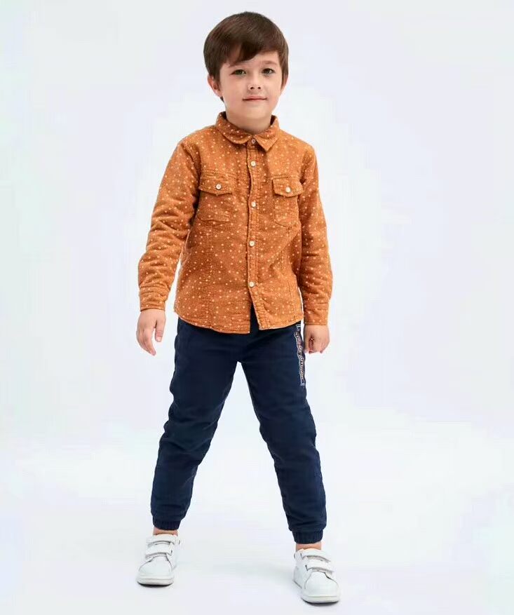 18 năm mùa thu và mùa đông mới trẻ em trai lớn cotton cộng nhung ấm sao dài tay áo sơ mi giản dị đồ cho bé gái