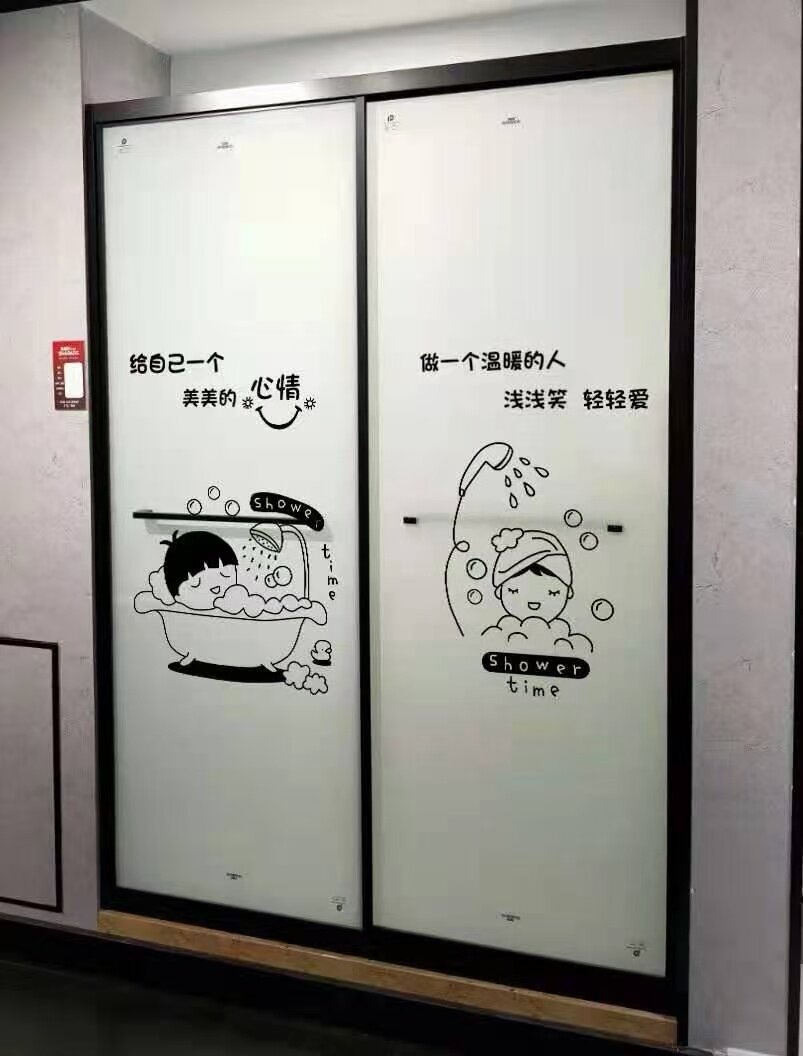 Come to the picture to customize stainless steel one-shaped shower room bathroom sliding door wet and dry separation partition glass door sliding door