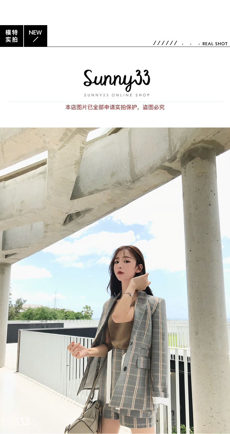 Shanshan 2018 mùa thu mới Hồng Kông hương vị retro chic jacket kẻ sọc nhỏ phù hợp với nữ ngắn phù hợp với mỏng phù hợp với nữ shop thời trang nữ