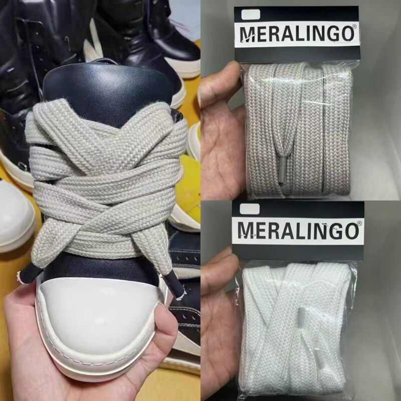 Mll Compatible with Rick Owens Sneakers, Off-White Bread Shoes, Thick Shoelaces with Black Tips, 2cm Wide Mll Compatible with Rick Owens Sneakers, Off-White Bread Shoes, Thick Shoelaces with Black Tips, 2cm Wide