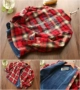 Áo kẻ sọc cổ điển ~ 18 mùa đông new boy áo cotton dày cộng với áo kẻ sọc nhung đỏ shop bán đồ trẻ em