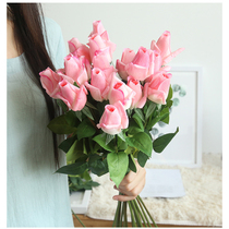 Moisturizing water moisturizes hand over rubber rose bud emulation floral silk floral home decoration flower wedding celebration hand held flower fake flowers