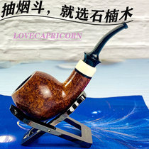 Italian IMPORTED PIPE LOVECAPRICORN HEATHER ROOT GLOSSY MINI HEATHER WOOD MEN