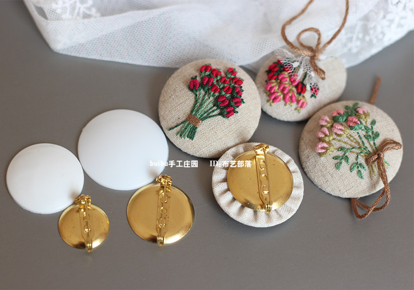 DIY Brooch Accessories Handmade Embroidered Brooch Underpints Pan-size Chest Needle base 35 40 50mm