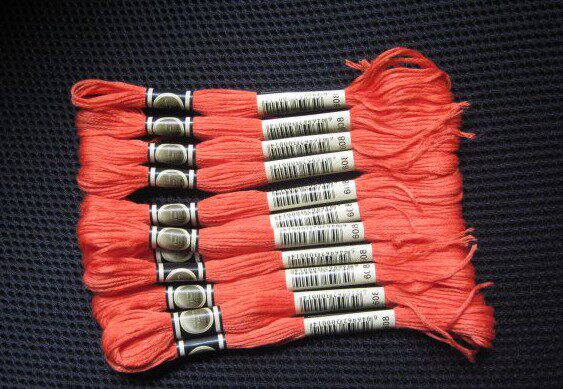 Cross stitch patch with DMC color number full set of hand embroidered embroidery thread fabric tribe buibu handmade Manor