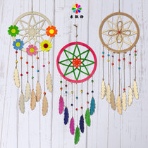 School kindergarten classroom corridor handmade DIY wooden dream catcher Forest department ins wind hanging decoration ring creative decorative materials