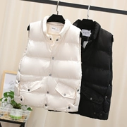 1169 vest mùa thu và mùa đông phiên bản mới của Hàn Quốc với chất liệu cotton đơn màu không tay, áo cotton nữ ấm đôi