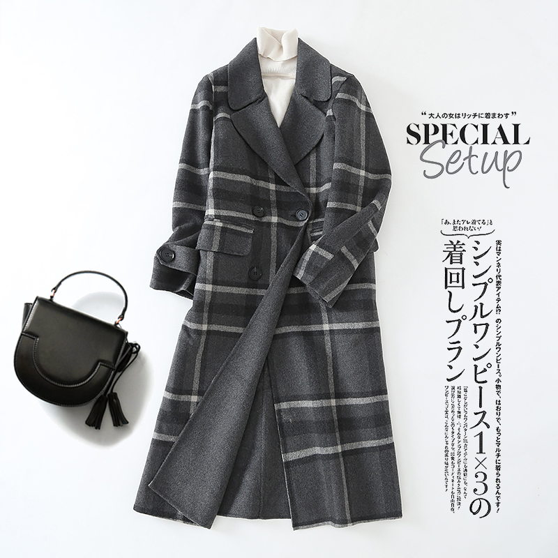 2811U1 chống mùa bán mùa đông phong cách Người Anh hai mặt cashmere coat ánh sáng sang trọng thời trang áo dài mẫu áo dạ ngắn đẹp 2021