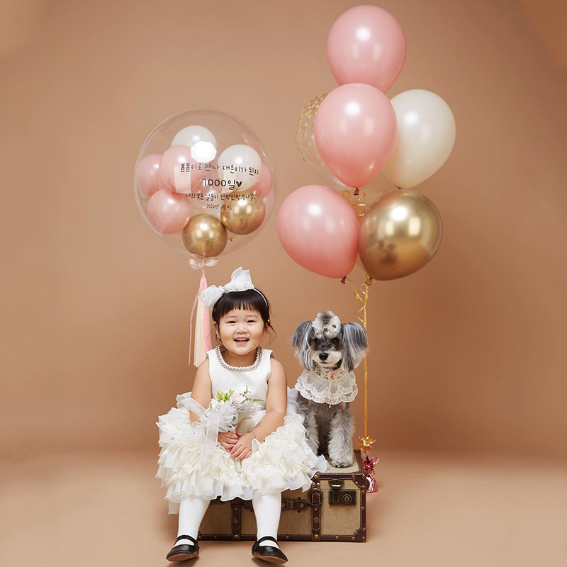 Xiaohongshu Korean 24-inch Japanese balloon baby birthday arrangement decoration gift custom name photo boutique set