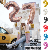 40 inch large digital aluminum film air balloon male and female baby birthday party decoration decoration rose gold and silver photo