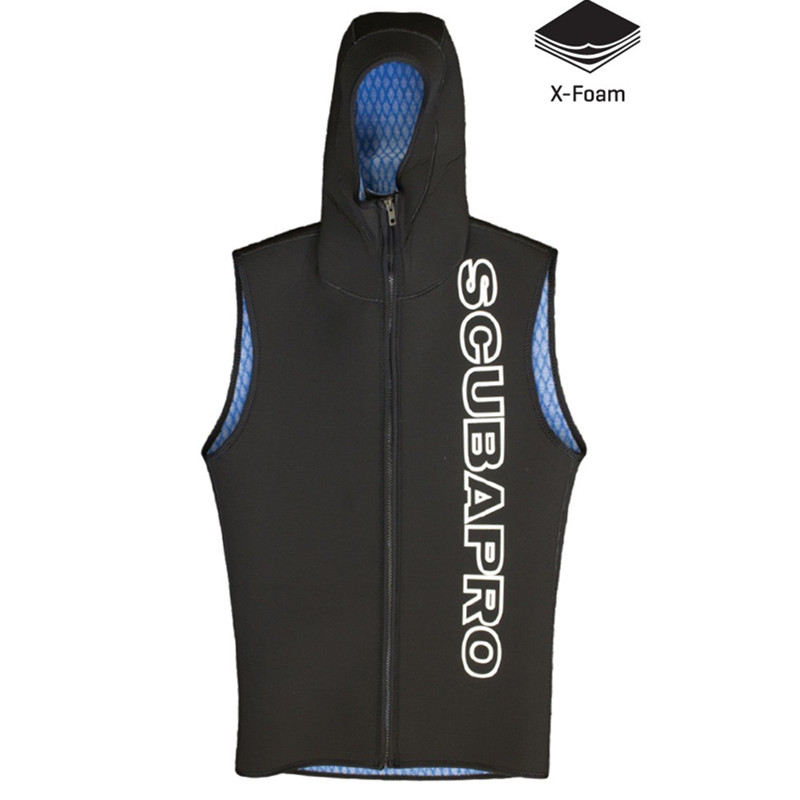 Scuapro Hooded Vest w front zip 3mm front open chain headgear Vest Wetsuit Wetsuit